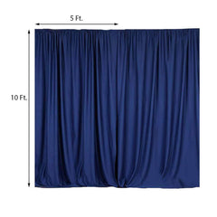 2 Pack Navy Blue Scuba Polyester Event Curtain Drapes, Durable Flame Resistant Backdrop Event Panels Wrinkle Free with Rod Pockets - 10ftx10ft