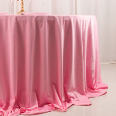 Scuba Round 132" Tablecloth Pink - Wrinkle Free & Stain Resistant Seamless Table Cover