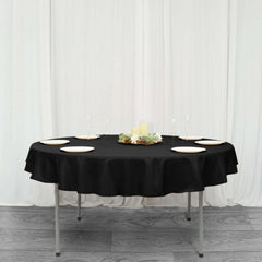 Polyester Square 90"x90" Tablecloth Black - Wrinkle-Resistant & Durable Table Cover for Events