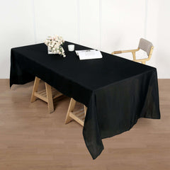 Polyester 50"x120" Rectangle Tablecloth Black - Wrinkle-Resistant Table Cover