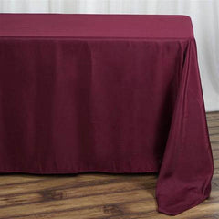 Polyester 90"x132" Rectangle Tablecloth Burgundy - Seamless Wrinkle-Resistant Table Cover