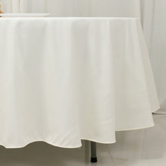 Cotton Blend 108" Round Tablecloth Ivory - Wrinkle-Resistant Design