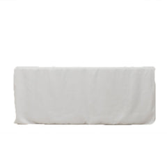 Fitted Polyester 72"x30" Rectangle Tablecloth White with Open Back Design - Easy to Maintain and Wrinkle-Resistant Table Cover for Trade Shows & Displays