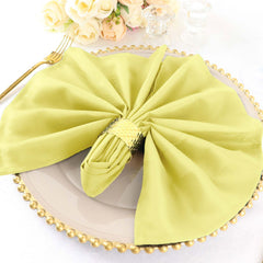5 Pack Polyester 20"x20" Napkins Yellow - Wrinkle Resistant & Easy Care Cloth Napkins