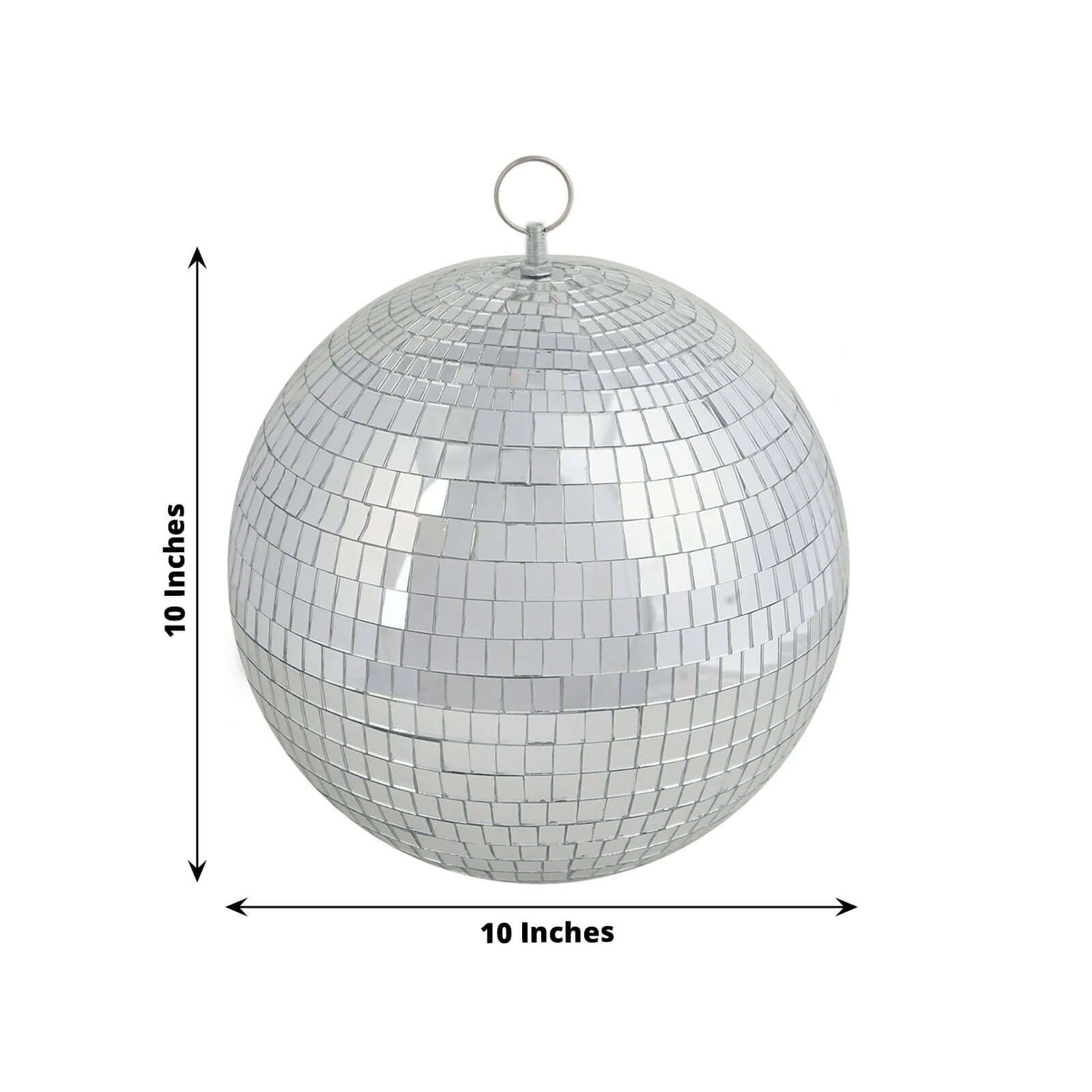 2 Pack 10" Silver Foam Disco Mirror Ball With Hanging Swivel Ring, Holiday Party Decor