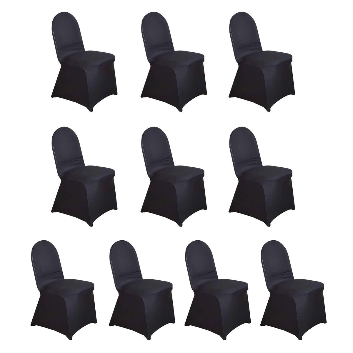 10 Pack Spandex Chair Covers for Banquet Chairs Black - Durable Reusable Stretch Slip-On Covers for Gatherings