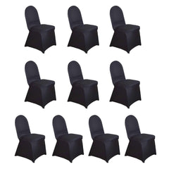 10 Pack Spandex Chair Covers for Banquet Chairs Black - Durable Reusable Stretch Slip-On Covers for Gatherings