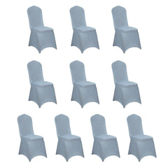 10 Pack Spandex Chair Covers for Banquet Chairs Dusty Blue - Durable Reusable Stretch Slip-On Covers
