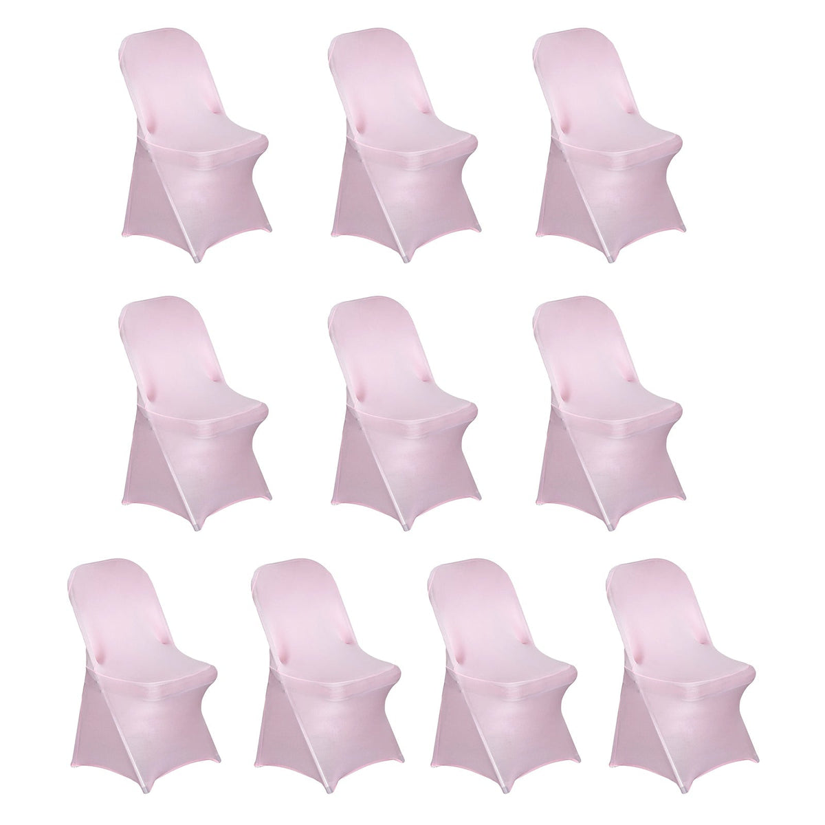 10 Pack Stretch Spandex Chair Covers Pink for Folding Chairs - Durable 160GSM Fitted Slipcovers
