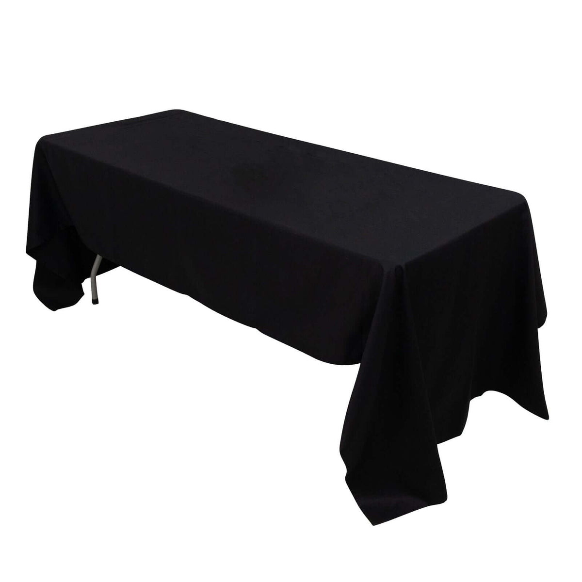 100% Cotton 60"x126" Rectangle Tablecloth Black Linen - Sophisticated, Soft & Breathable Table Cover