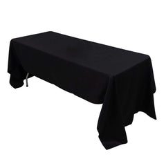 100% Cotton 60"x126" Rectangle Tablecloth Black Linen - Sophisticated, Soft & Breathable Table Cover