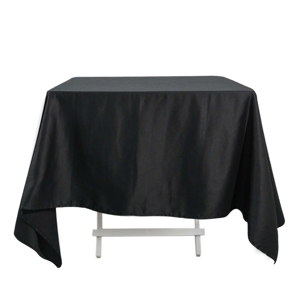 100% Cotton 70"x70" Square Tablecloth Black Linen - Soft & Breathable Fabric Table Cover
