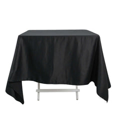 100% Cotton 70"x70" Square Tablecloth Black Linen - Soft & Breathable Fabric Table Cover