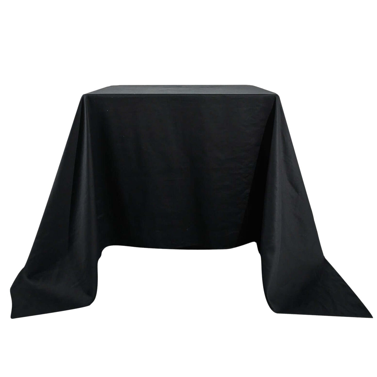 100% Cotton 90"x90" Square Tablecloth Black Linen - Soft & Breathable Fabric Table Cover