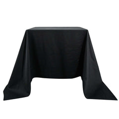 100% Cotton 90"x90" Square Tablecloth Black Linen - Soft & Breathable Fabric Table Cover