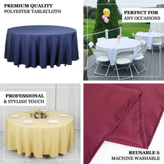 Premium Polyester 108" Round Tablecloth Blush - Wrinkle-Resistant 220GSM Table Cover