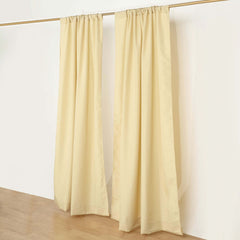 2 Pack Champagne Polyester Event Curtain Drapes, 10ftx8ft Backdrop Event Panels With Rod Pockets 130 GSM