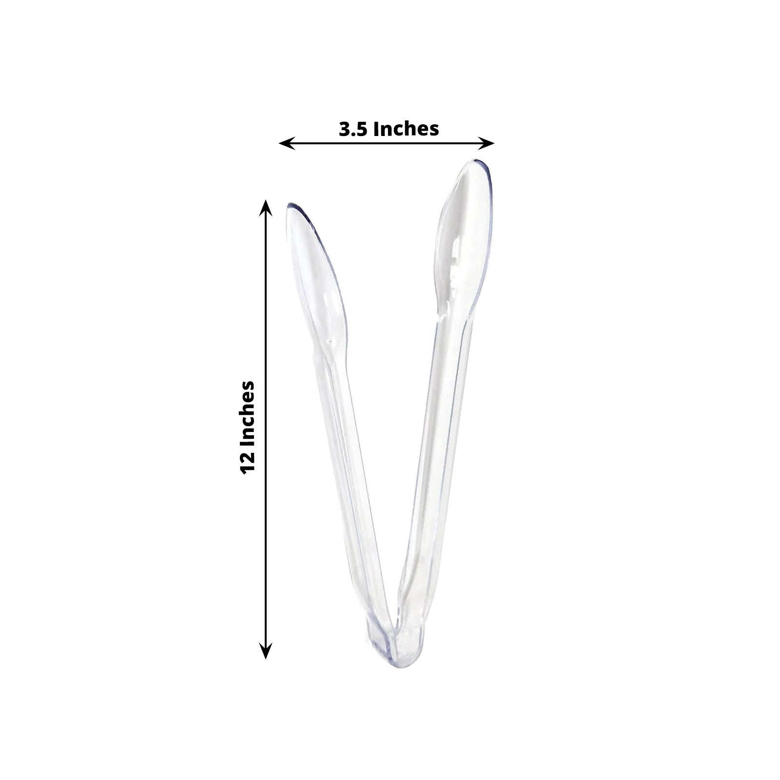 3-Pack Plastic Serving Tongs Clear - Durable Disposable Food Service Tongs for Salad Bars Dessert Tables Buffets 12"