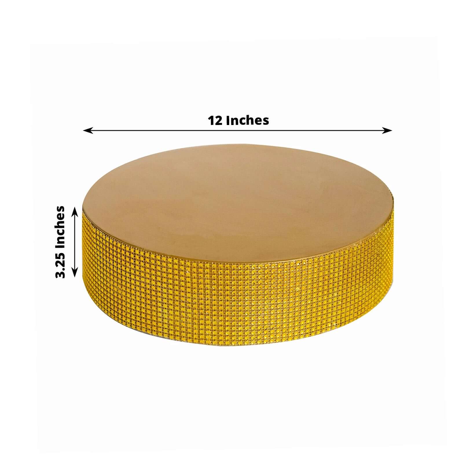 Metal Pedestal Cake Stand Round Design with Rhinestones Gold - Cupcake Holder and Dessert Table Centerpiece 12"