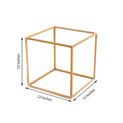 2-Pack Metal Flower Stands Gold Geometric Wedding Centerpieces Square Frame - Durable Display 12"