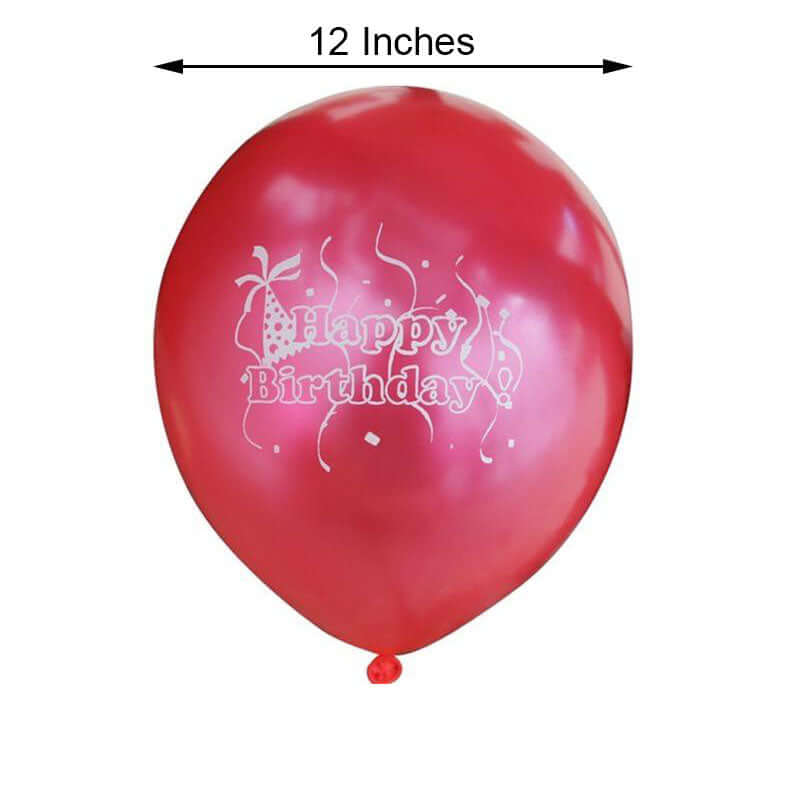 25 Pack | 12" Shiny Pearl Red Latex Helium, Air or Water Balloons