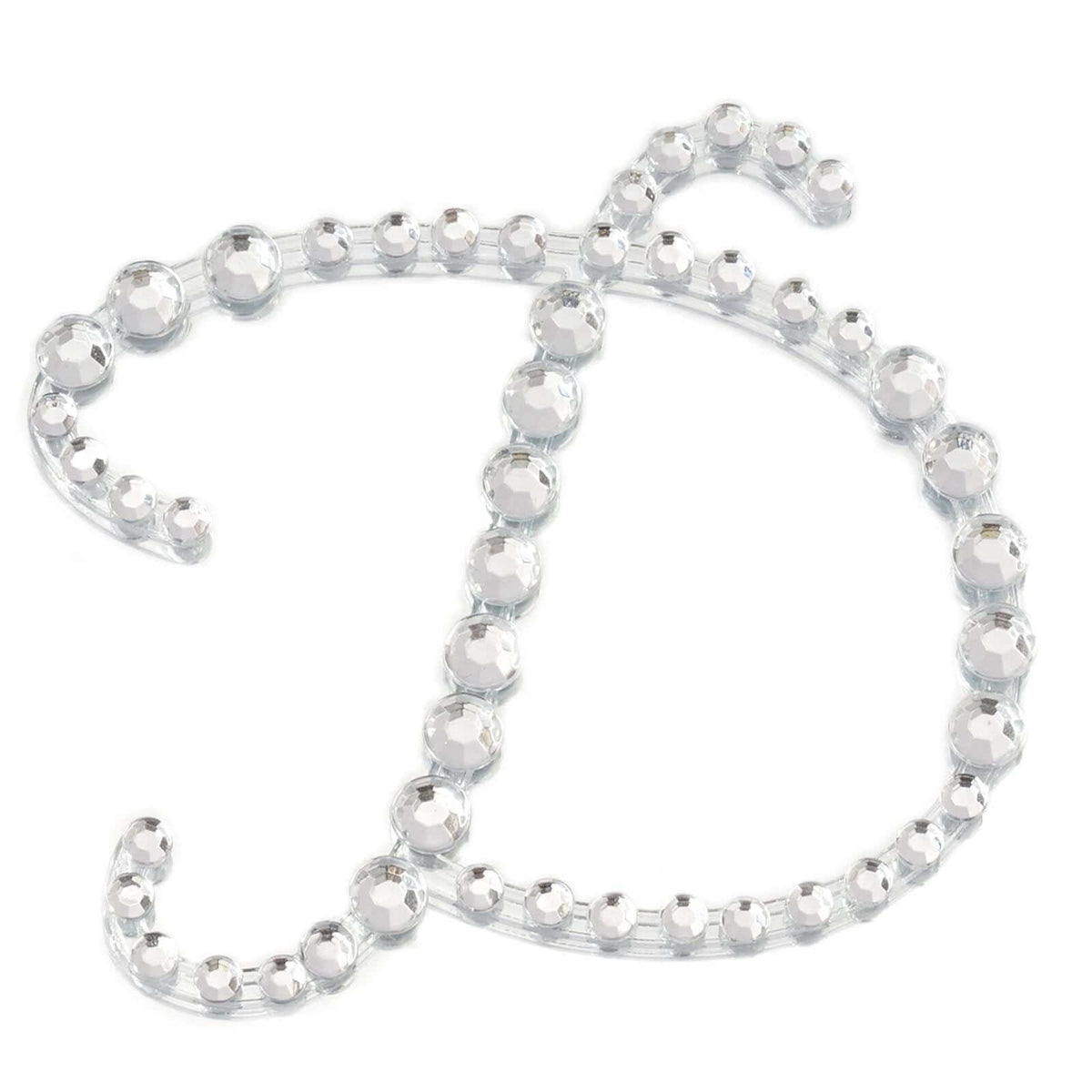 12 Pack 1.5" Clear Rhinestone Monogram Letter Jewel Sticker Self Adhesive DIY Diamond Decor - D