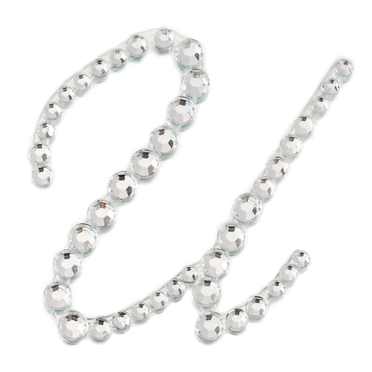 12 Pack 1.5" Clear Rhinestone Monogram Letter Jewel Sticker Self Adhesive DIY Diamond Decor - U
