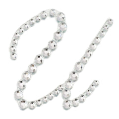 12 Pack 1.5" Clear Rhinestone Monogram Letter Jewel Sticker Self Adhesive DIY Diamond Decor - U