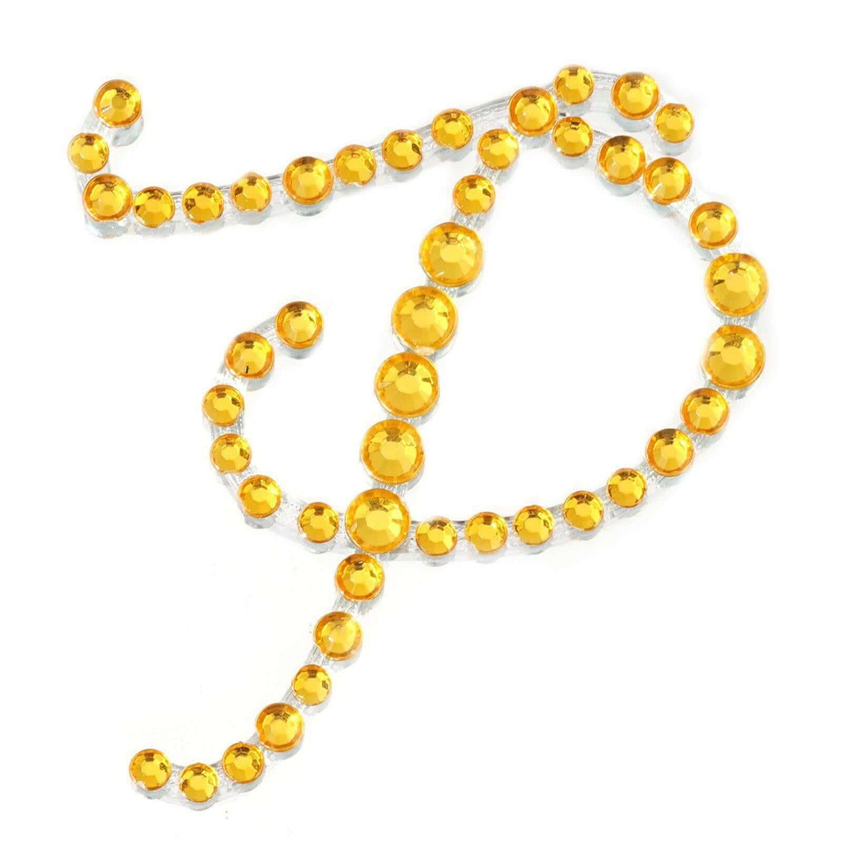 12 Pack 1.5" Gold Rhinestone Monogram Letter Jewel Sticker Self Adhesive DIY Diamond Decor - P