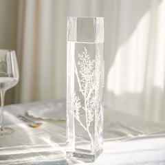 12-Pack Glass Cylinder Vases Square Clear - Durable Heavy Duty Floral Centerpieces for Weddings 14"