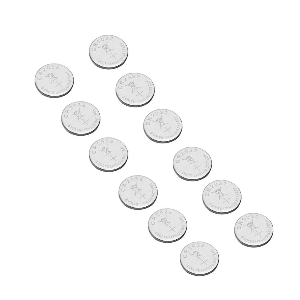 12-Pack Lithium Coin Batteries CR2032 - 3 Volt Button Cell Design for Multi-Purpose Use