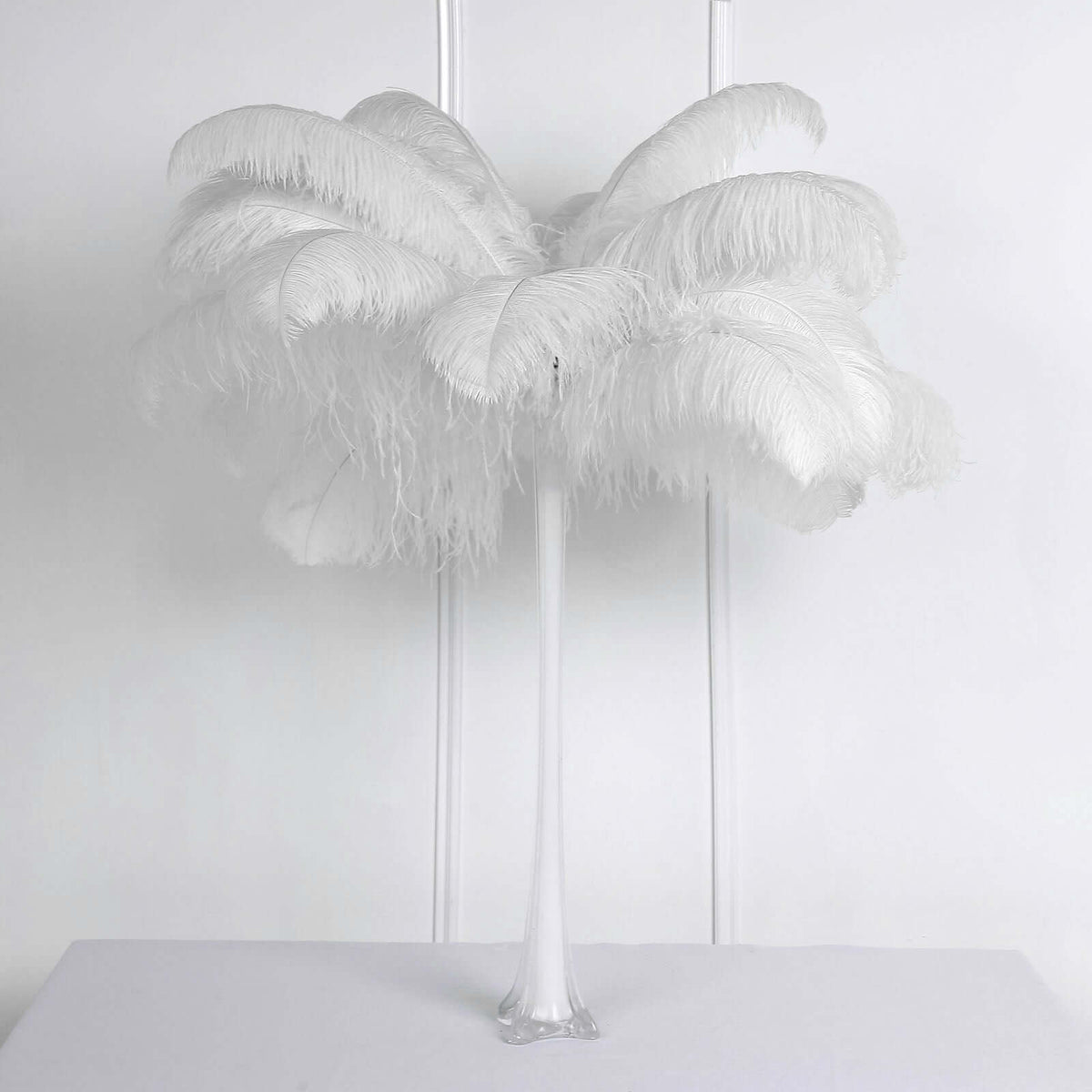 12 Pack White Natural Plume Ostrich Feathers Centerpiece Filler - 24"-26"