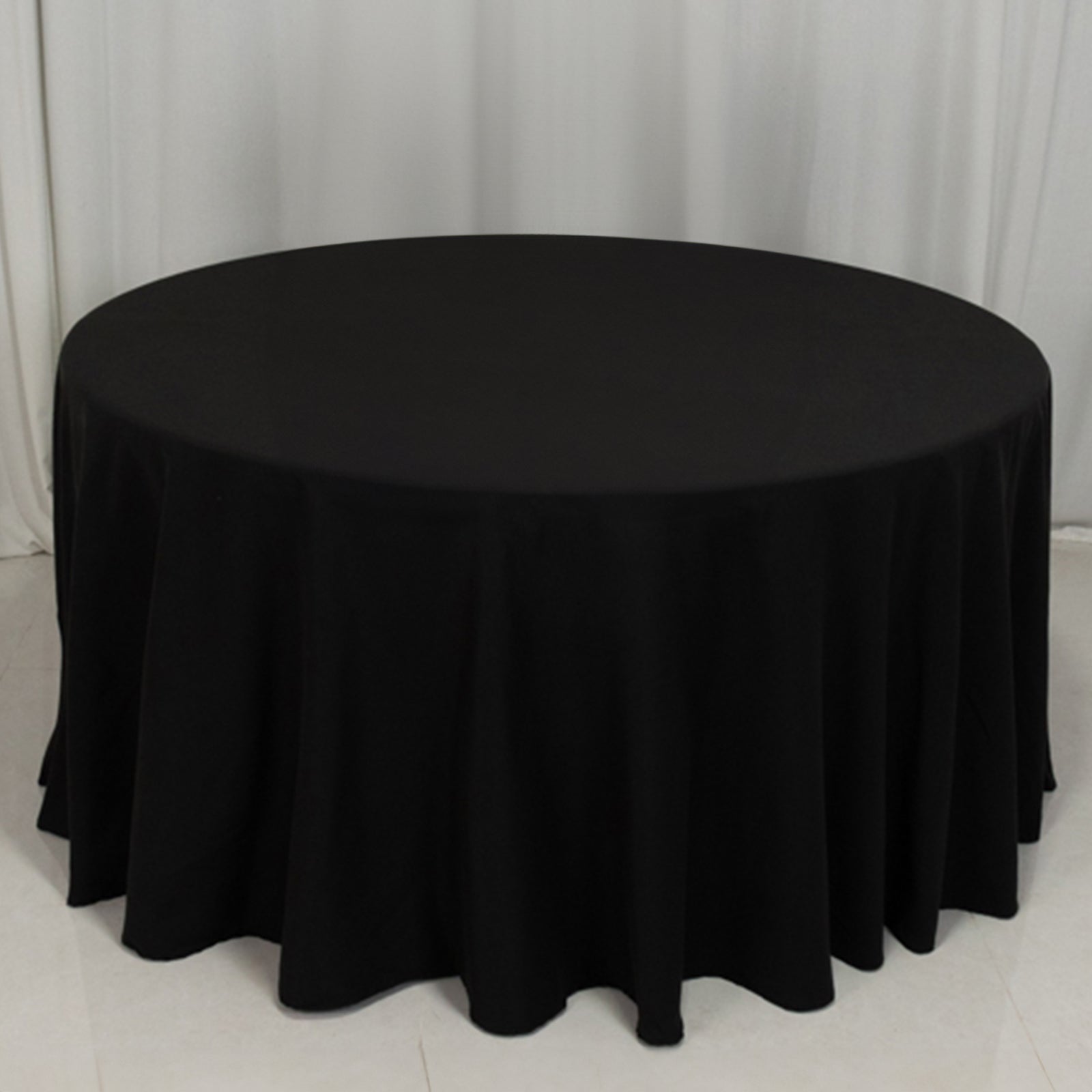 Cotton Blend 120" Round Tablecloth Black - Seamless Wrinkle-Resistant Table Cover