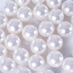 120-Pack Faux Craft Pearl Beads White - Glossy Beads with Holes for Vase Filler Jewelry Making Bridal Accessories & Event Decor 20mm