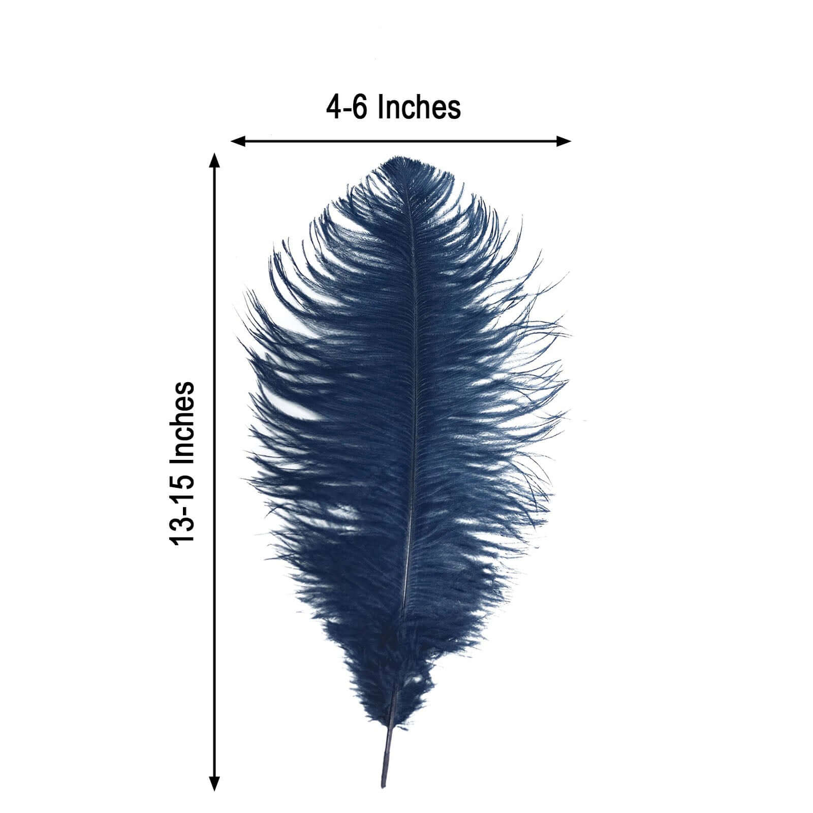 12 Pack 13"-15" Navy Blue Natural Plume Real Ostrich Feathers, DIY Centerpiece Fillers