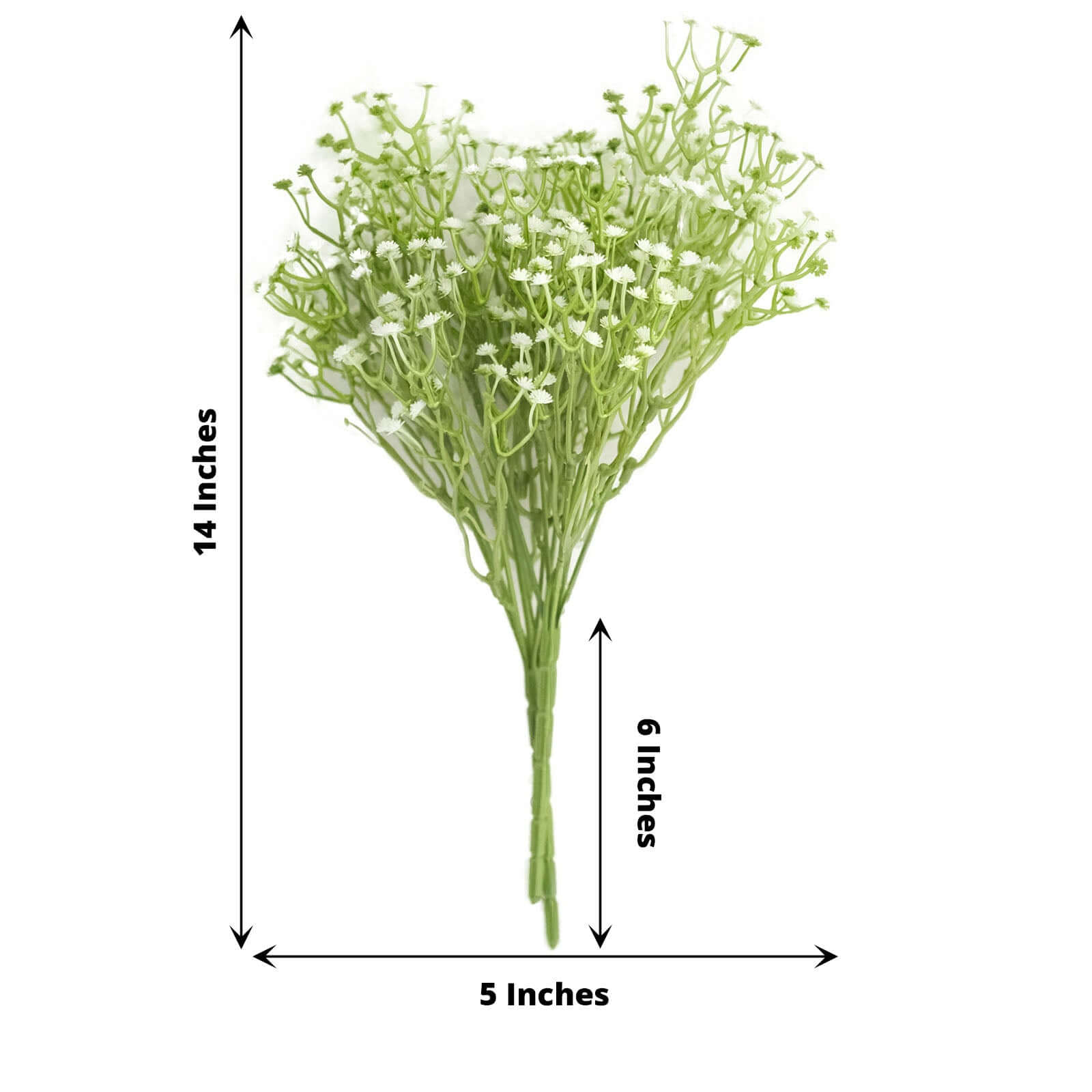 3 Bushes White 14" Artificial Baby's Breath Gypsophila Flower Arrangements, Real Touch Indoor Faux Floral Bouquets