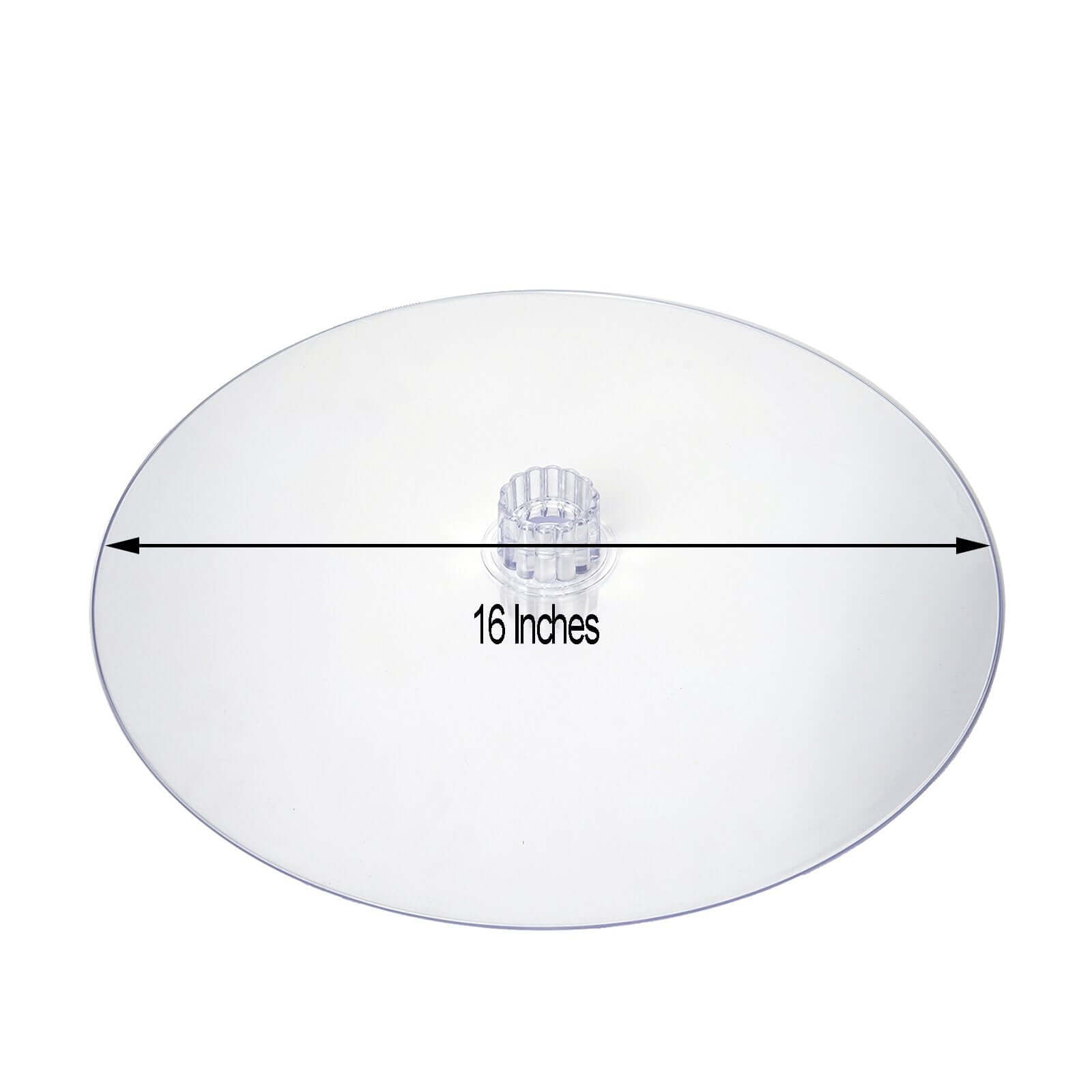 Acrylic Round DIY Cake Stand Plate Clear - Customized Tiered Dessert Display Holder for Treats Appetizers & Snacks 16"