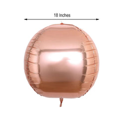 2 Pack 18" 4D Rose Gold Sphere Mylar Foil Helium or Air Balloons