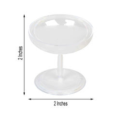12-Pack Plastic Dessert Cup Candy Dishes Clear - Decorative Mini Pedestal Stands for Treats 2"