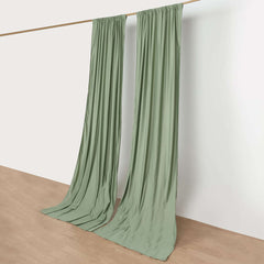 2 Pack Dusty Sage Green Scuba Polyester Event Curtain Drapes, Durable Flame Resistant Backdrop Event Panels Wrinkle Free with Rod Pockets - 10ftx10ft