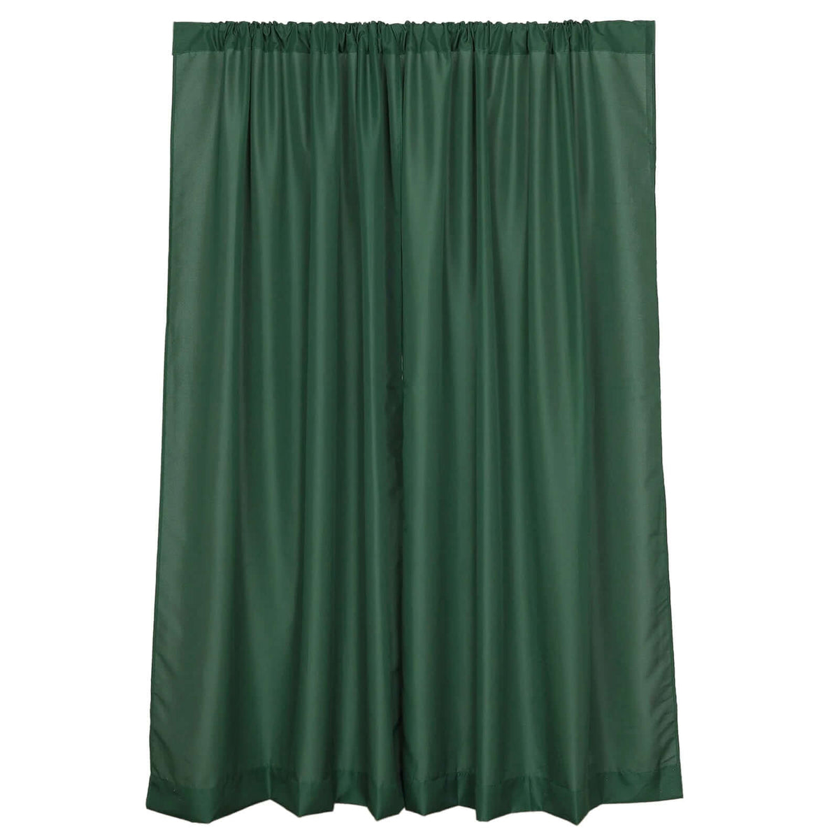 2 Pack Hunter Emerald Green Polyester Event Curtain Drapes, 10ftx8ft Backdrop Event Panels With Rod Pockets 130 GSM