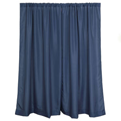 2 Pack Navy Blue Polyester Event Curtain Drapes, 10ftx8ft Backdrop Event Panels With Rod Pockets 130 GSM