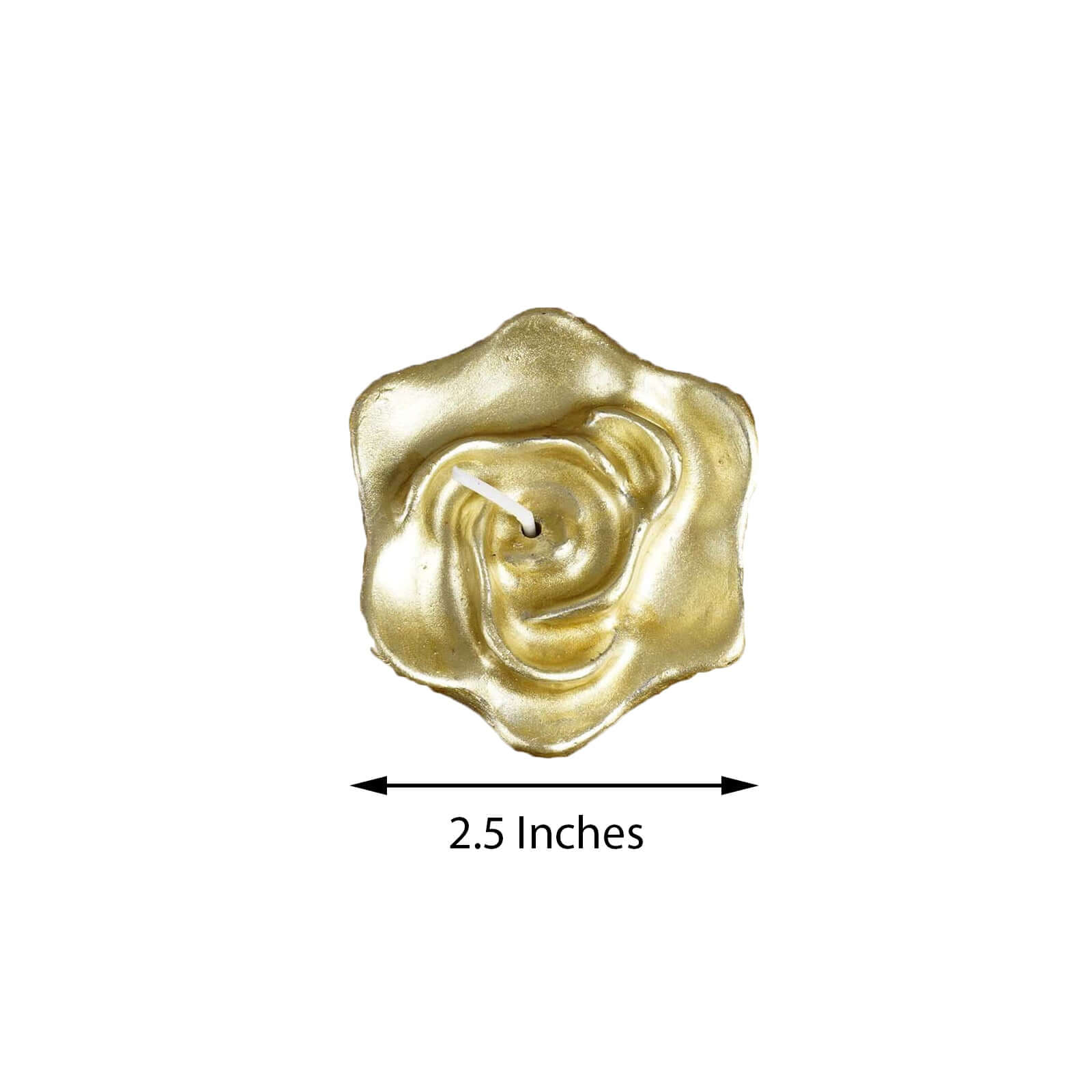 4-Pack Floating Candles Rose Flower Design Gold - Wedding Vase Fillers for Events 2.5"