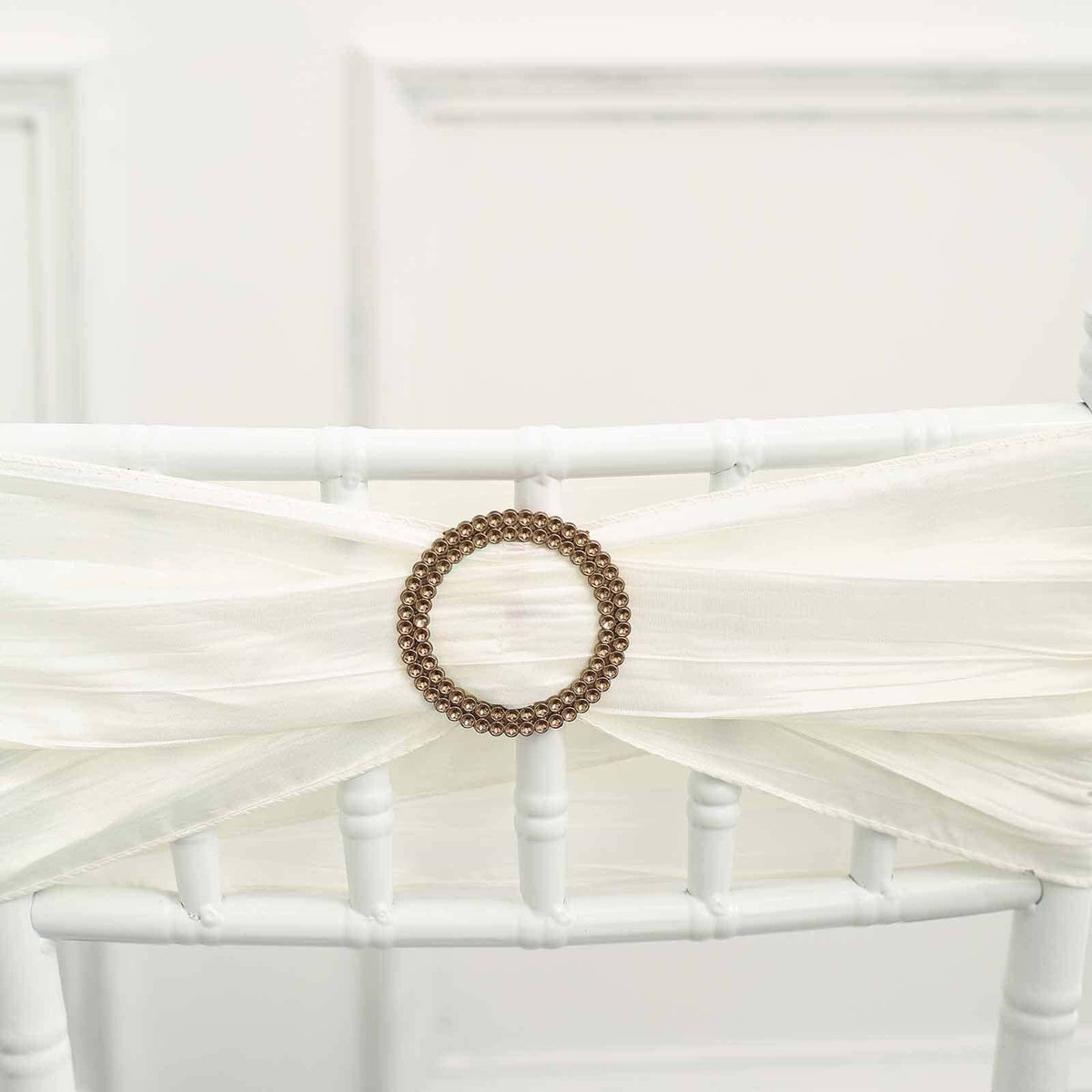 20 Pack Diamond Round Chair Sash Band Buckle Pins Antique Gold - Timeless Rhinestone Napkin Rings 2.5"