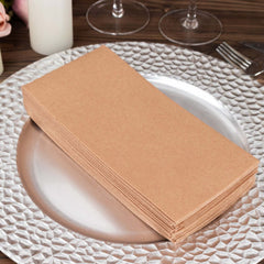 20 Pack Linen-Like Paper 8.5"x4" Napkins Terracotta (Rust) - Highly Absorbent & Disposable Airlaid Guest Towels