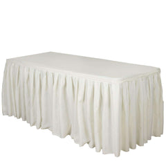 Polyester 21ft Table Skirt Ivory - Classic Pleated Design