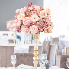 22-Inch Dusty Rose Silk Flower Grand Centerpiece – Pre-Arranged Artificial Rose, Hydrangea & Chrysanthemum Ball for Wedding & Event Décor