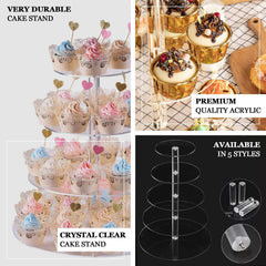 6-Tier Acrylic Round Cupcake Stand Clear for Special Events & Catering Displays 22"