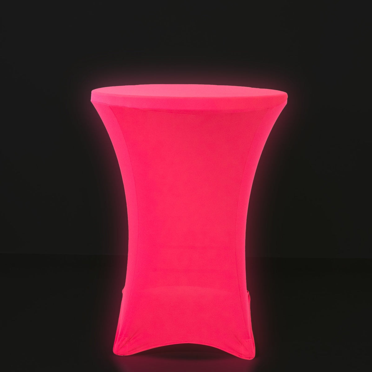 Glow Neon Fuchsia Fitted Spandex Cocktail Tablecloth – 30" Round, Wrinkle-Free Cover