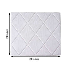 10 Pack 40 Sq ft 3D White Foam Self Adhesive Wall Panels - Alligator Skin Design